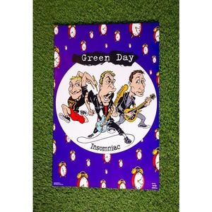 Green Day Insomniac Album Poster Funky #6504 Vintage 1996 23.5x34.5" Cartoon